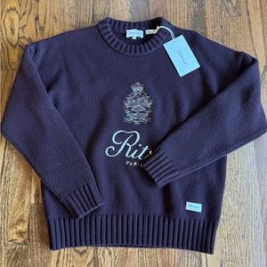 FRAME x Ritz Unisex Cashmere Sweater in Bordeaux